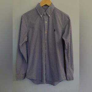 Polo Ralph Lauren Shirt Purple Gingham Classic Fit Button Down Sz S Classiccore